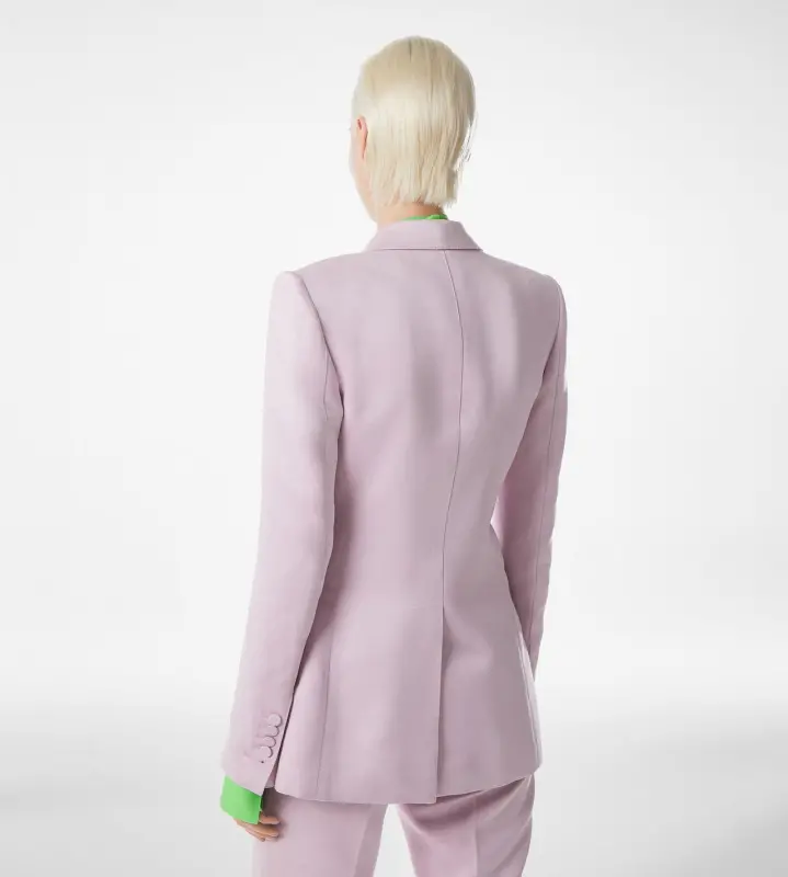WASHED COTTON SILK BLEND DUCHESSE SINGLE BREASTED JACKET ORCHID PINK online